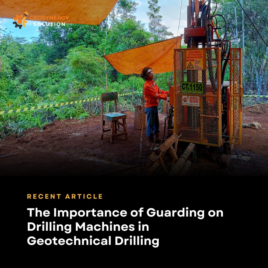 Drilling machine guarding for geotechnical drilling safety
