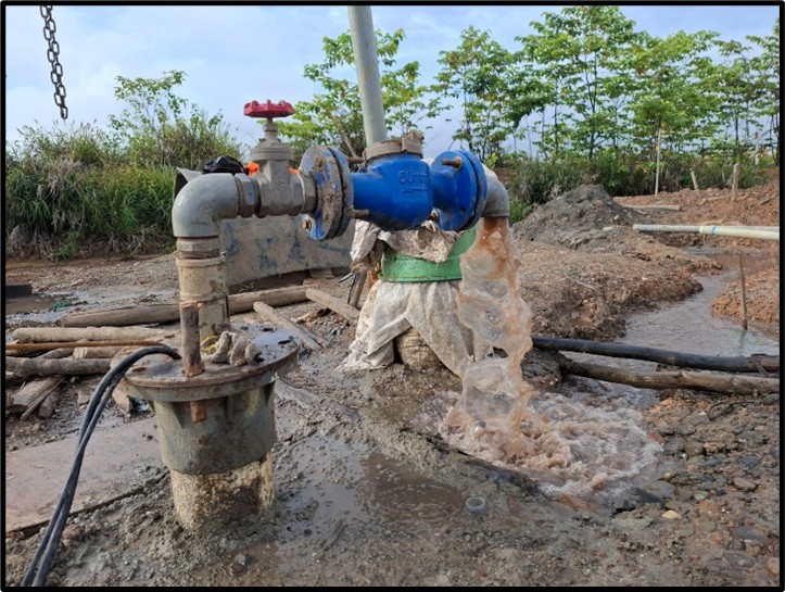 Waterwell drilling process using rotary rig