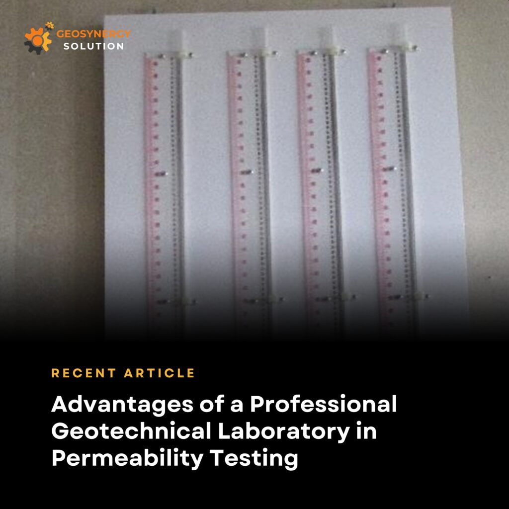 Permeability testing performed in a professional geotechnical laboratory
