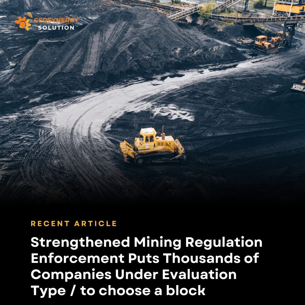 Mining regulation enforcement process evaluating mining service companies for compliance and safety